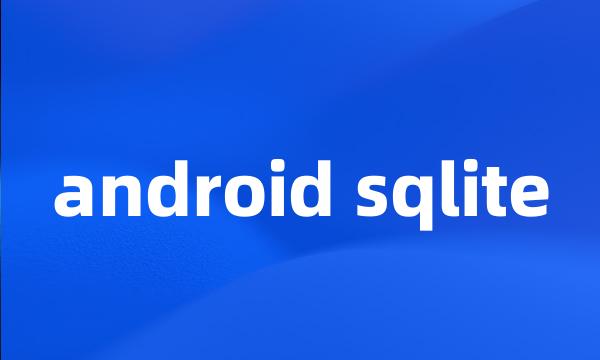 android sqlite