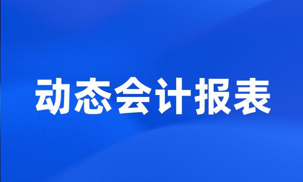 动态会计报表