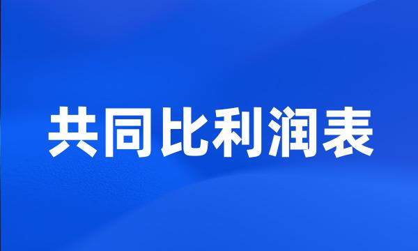 共同比利润表