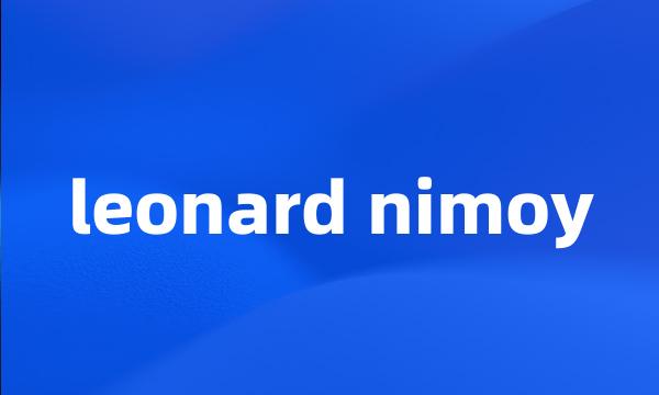 leonard nimoy