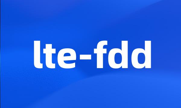 lte-fdd