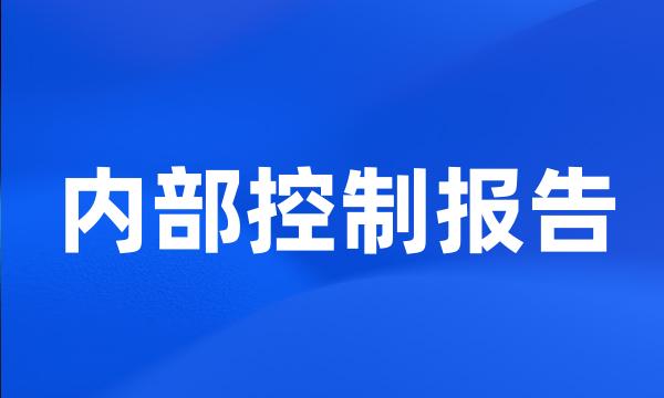 内部控制报告