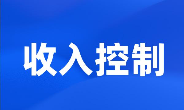 收入控制