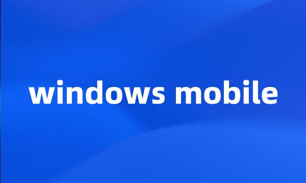 windows mobile