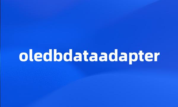 oledbdataadapter