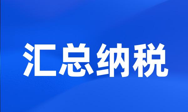 汇总纳税