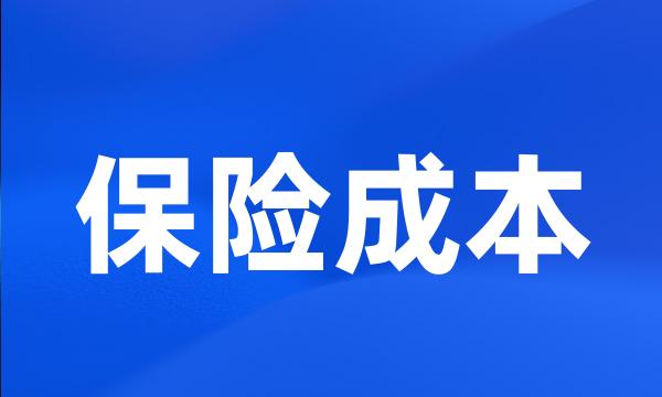 保险成本