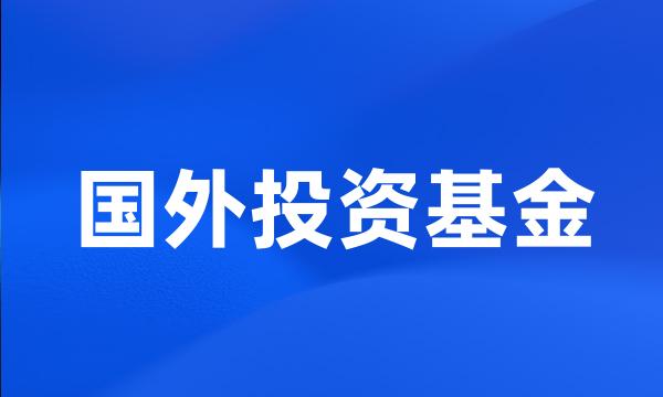 国外投资基金