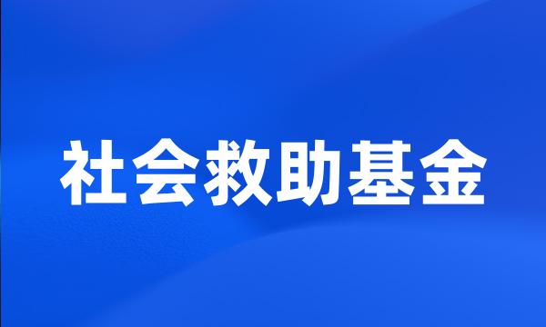 社会救助基金