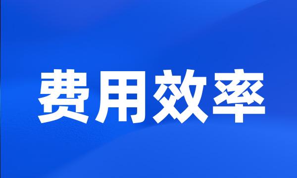 费用效率