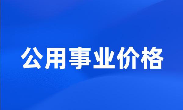 公用事业价格