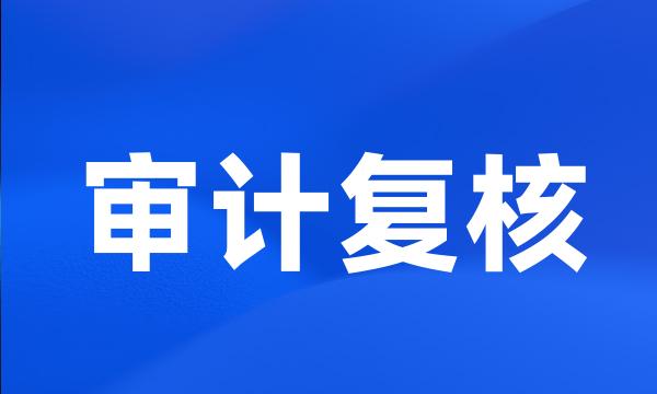 审计复核