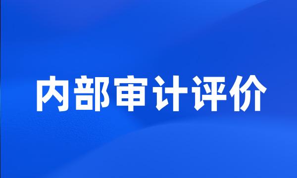 内部审计评价