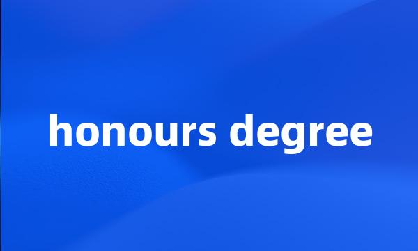 honours degree