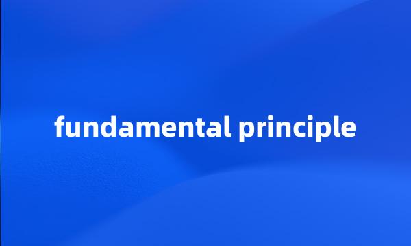 fundamental principle