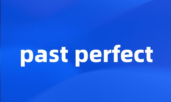 past perfect