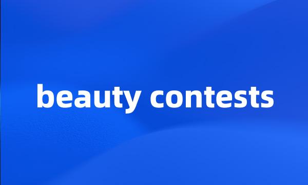 beauty contests