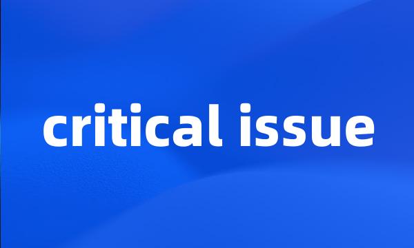critical issue