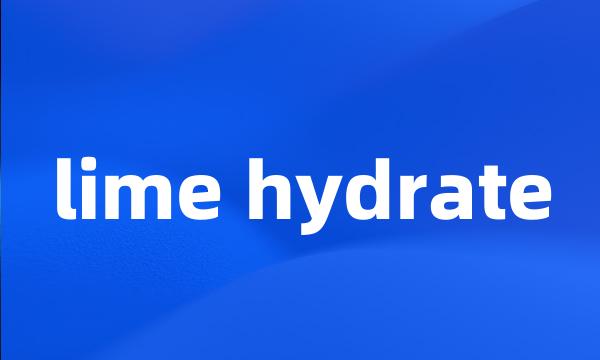 lime hydrate