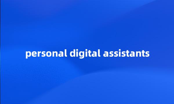 personal digital assistants