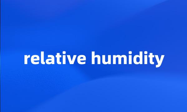 relative humidity