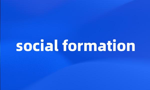 social formation