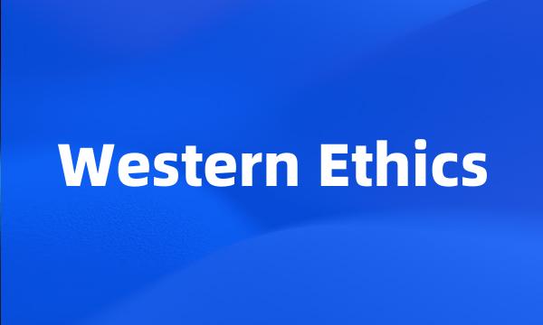 Western Ethics