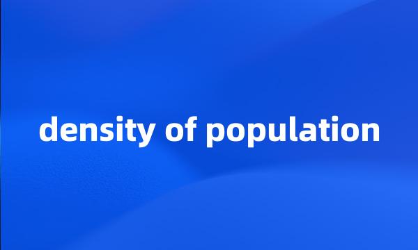 density of population