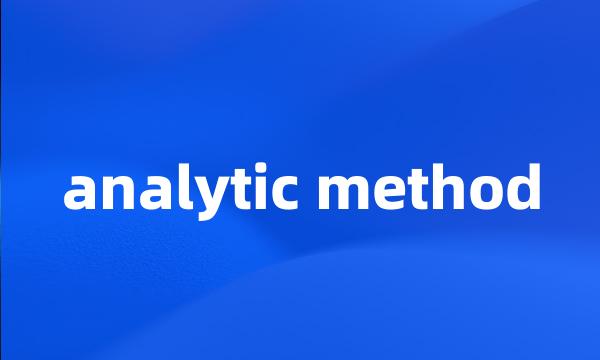 analytic method