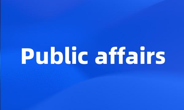 Public affairs