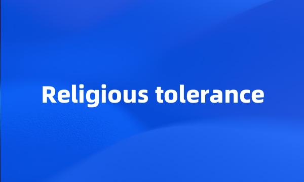 Religious tolerance