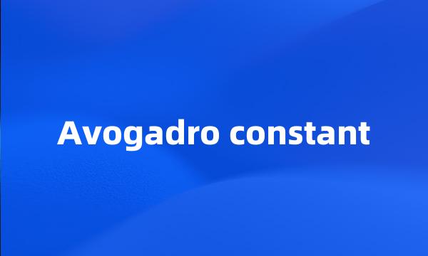 Avogadro constant