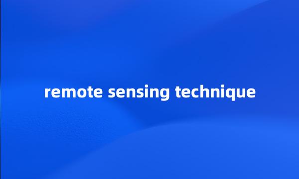 remote sensing technique