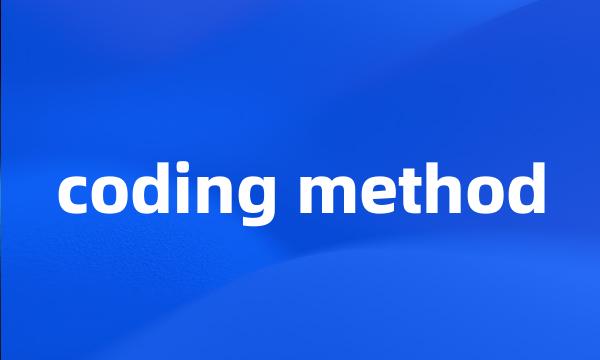 coding method