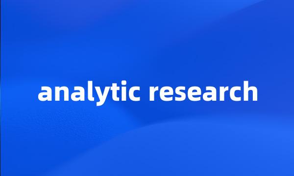 analytic research