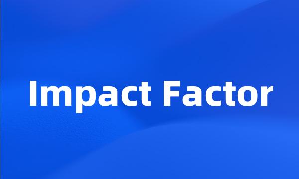 Impact Factor