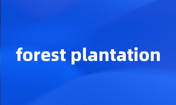 forest plantation