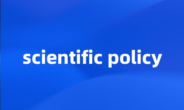 scientific policy