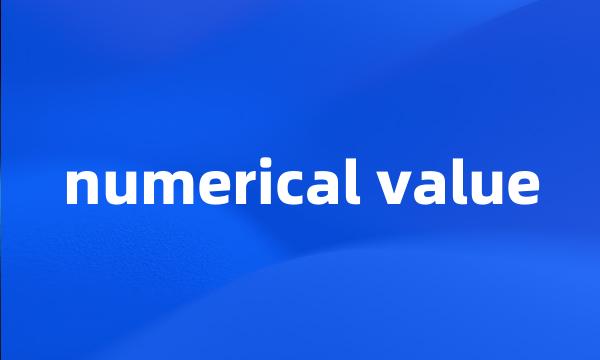 numerical value