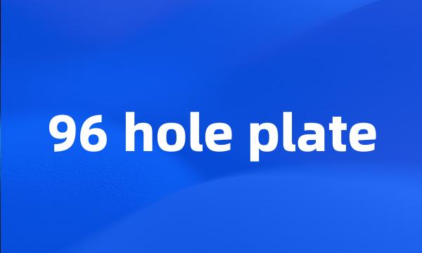 96 hole plate