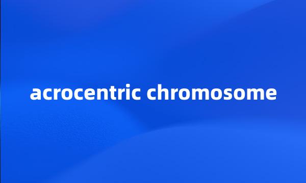 acrocentric chromosome