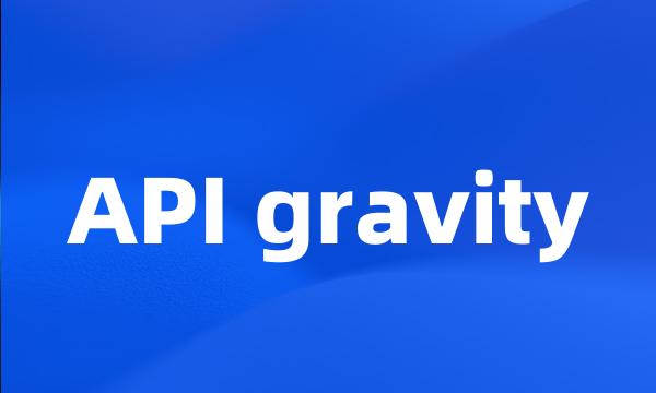 API gravity