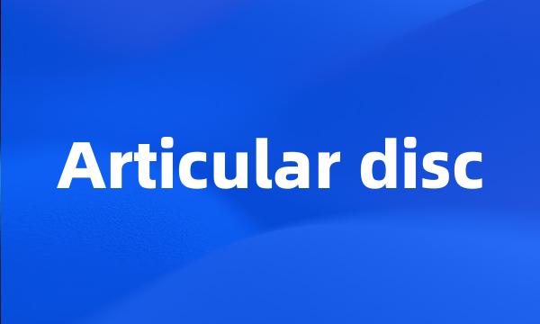 Articular disc