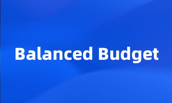 Balanced Budget