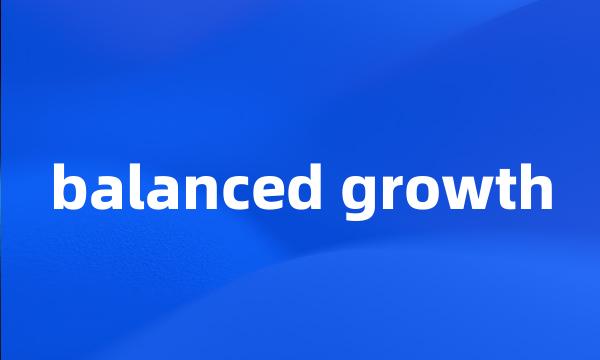 balanced growth