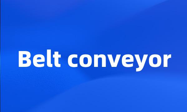 Belt conveyor