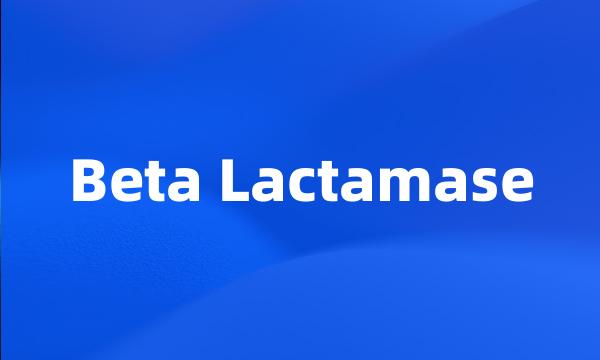 Beta Lactamase