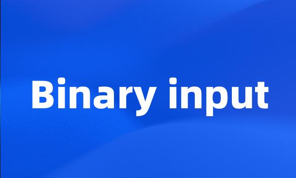 Binary input