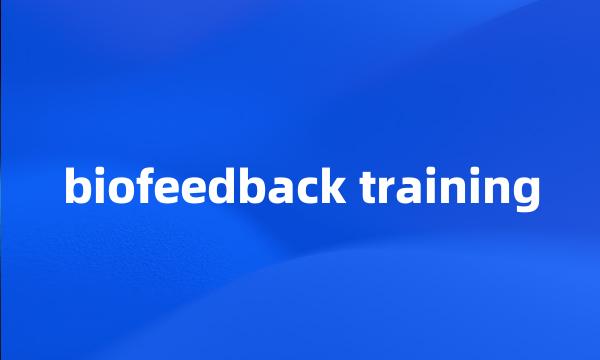 biofeedback training