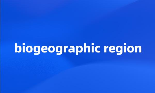 biogeographic region